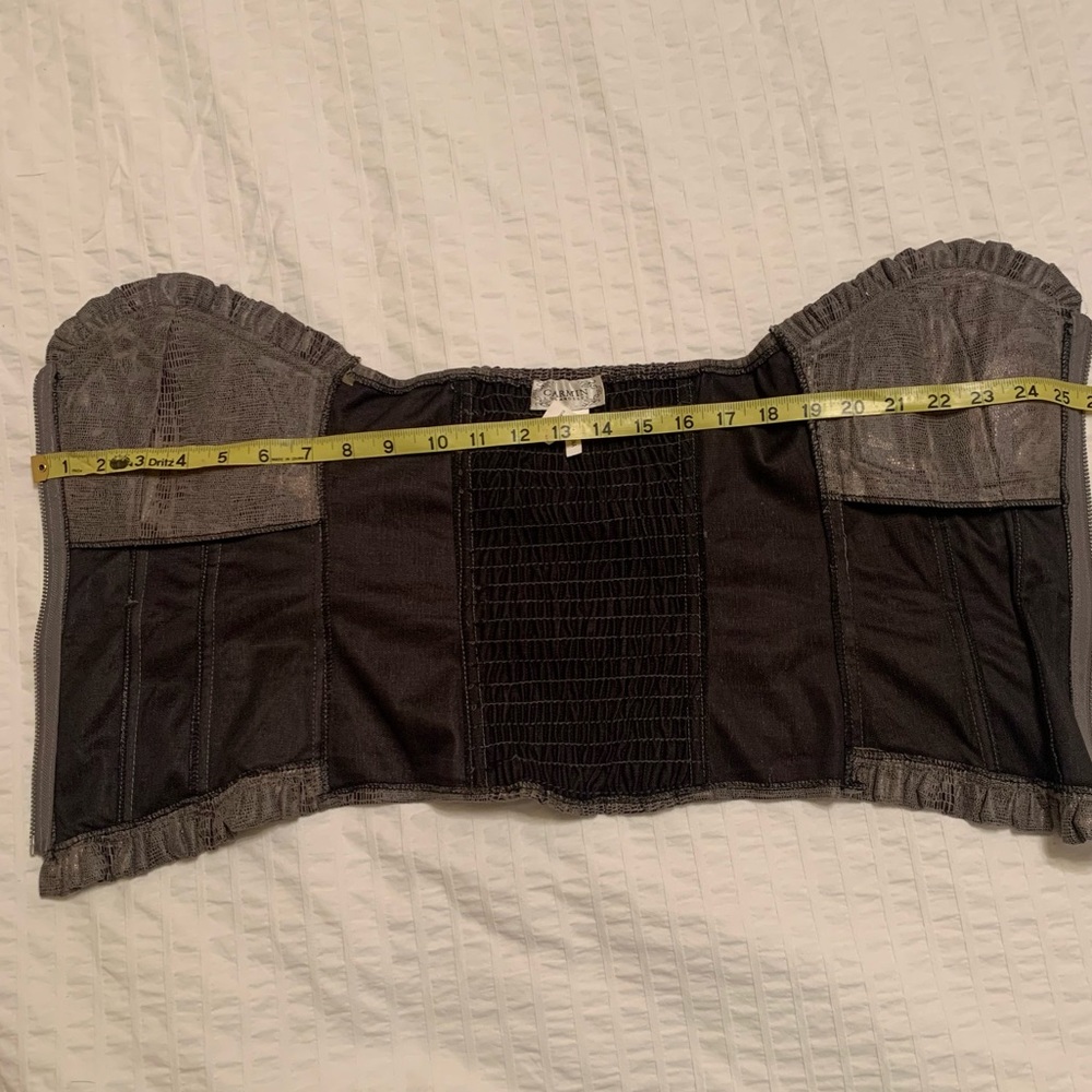 Snake Python Print Zip Up Bustier Top - image 4